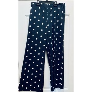 Worn Once: Navy and white polka-dot pants